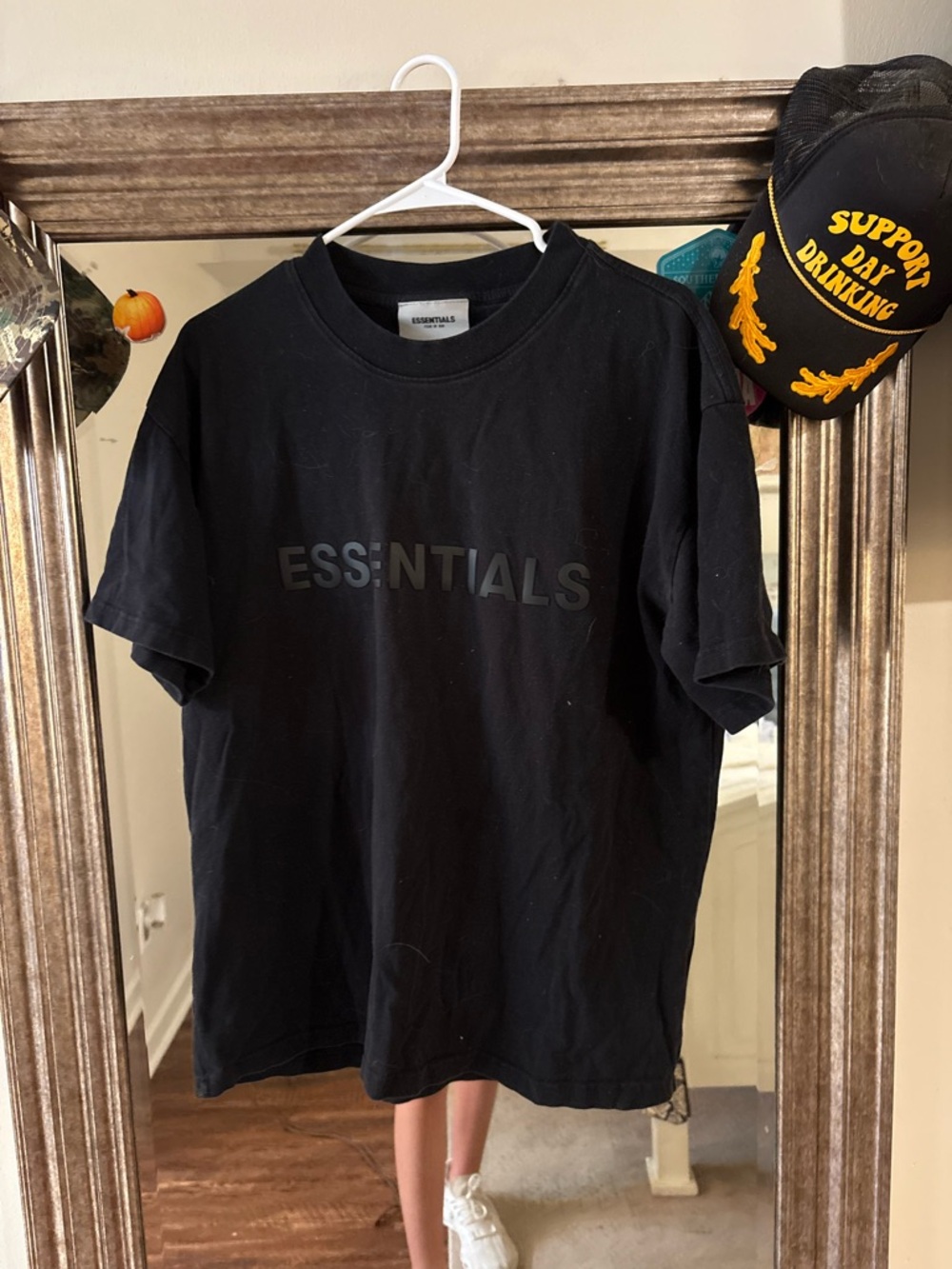 Fear of God ESSENTIALS Black Short Sleeve Logo Tee